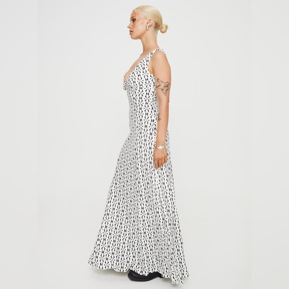 Princess Polly cotton linen geometric maxi dress nwot - Picture 3 of 5